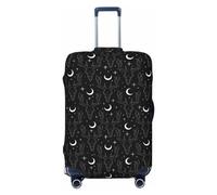 Xiso Ver Mystical Deer Skull Luggage Cover Washable Elasticated Luggage Covers for Suitcase tsa Approved Stylish Dust and Scratch Resistant Luggage Case Protector, Black, M (22.8-25 in suitcase)