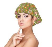 Xiso Ver Nostalgic 70s Groovy Print Satin Bonnet Silk Bonnet for Sleeping with Adjustable Straps Hair Cap Double Layer Satin Lined Sleep Caps for Women's Natural & Curly Hair
