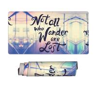 Xiso Ver Not All Those Who Wander are Lost Large Gaming Mouse Pad 29.5 x 15.8 in Keyboard Mouse Mat Desk Keyboard Pad for Work, Play, Office, Home with Non-Slip Rubber Base Stitched Edges