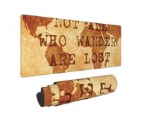 Xiso Ver Not All Those Who Wander are Lost Large Gaming Mouse Pad 31.5 x 11.8in Keyboard Mouse Mat Desk Keyboard Pad for Work, Play, Office, Home with Non-Slip Rubber Base Stitched Edges