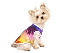 Xiso Ver Palm Trees at Sunset Print Dog Shirts Elastic Soft Dog T-Shirts Breathable Pet Clothes Spring Summer Pet Apparel Tee Shirt for Puppy Kitty Cats Small Medium Dogs