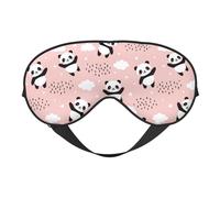 Xiso Ver Panda Flying in The Sky Between Clouds and Star Sleep Mask Adjustable Double -Sided Eye Mask Soft Sleeping Eye Covers for Sleeping Perfect Shading Reduce Eye Edema