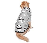 Xiso Ver PandasBetween Clouds and Stars Dog Hoodie Soft and Warm Dog Hoodie Sweater with Leash Hole and Pocket Dog Winter Sweatshirt Warm Pet Clothes for Medium Large Dogs