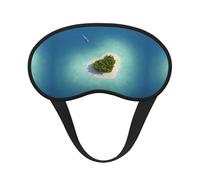 Xiso Ver Paradise Island in The Form of Heart Print Sleep Mask Adjustable Eye Mask Soft Sleeping Eye Covers for Sleeping Perfect Shading Reduce Eye Edema
