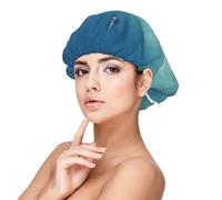 Xiso Ver Paradise Island In The Form Of Heart Satin Bonnet Silk Bonnet for Sleeping with Adjustable Straps Hair Cap Double Layer Satin Lined Sleep Caps for Women's Natural & Curly Hair