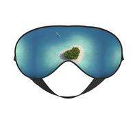 Xiso Ver Paradise Island in The Form of Heart Sleep Mask Adjustable Double -Sided Eye Mask Soft Sleeping Eye Covers for Sleeping Perfect Shading Reduce Eye Edema
