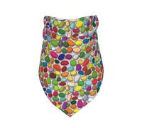 Xiso Ver Pebble Colorful Background Dog Bandana -1 Pack Premium Durable Triangle Scarf Washable Make Your Pooch Stand Out Dog Bandana Boy Birthday Suitable for Neutral Large Dogs