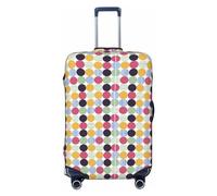 Xiso Ver Prague Ratter Dog in Bathtub Luggage Cover Washable Elasticated Luggage Covers for Suitcase tsa Approved Stylish Dust and Scratch Resistant Luggage Case Protector for Kids and Adults -, Polka