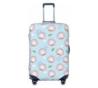Xiso Ver Rabbit Face with Peach Luggage Cover Washable Elasticated Luggage Covers for Suitcase tsa Approved Stylish Dust and Scratch Resistant Luggage Case Protector, Black, L (26-28 in suitcase)