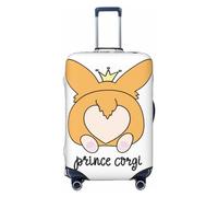 Xiso Ver Rainbow Colored Luggage Cover Washable Elasticated Luggage Covers for Suitcase tsa Approved Stylish Dust and Scratch Resistant Luggage Case Protector for Kids and Adults -, Prince Corgi Dog