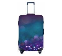 Xiso Ver Rainbow Luggage Cover Washable Elastic Suitcase TSA Approved Stylish Dust and Scratch Resistant for Kids Adults, Purple and green glitter, L (26-28 in suitcase)
