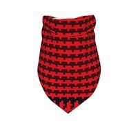 Xiso Ver Red Black Houndstooth Dog Bandana -1 Pack Premium Durable Triangle Scarf Washable Make Your Pooch Stand Out Dog Bandana Boy Birthday Suitable for Neutral Large Dogs