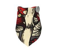 Xiso Ver Red Mushrooms, Hand Painted Mushrooms Dog Bandana -1 Pack Premium Durable Triangle Scarf Washable Make Your Pooch Stand Out Dog Bandana Boy Birthday Suitable for Neutral Large Dogs