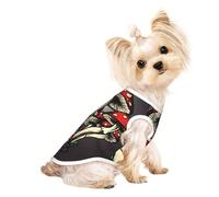 Xiso Ver Red Mushrooms, Hand Painted Mushrooms Print Dog Shirts Elastic Soft Dog T-Shirts Breathable Pet Clothes Spring Summer Pet Apparel Tee Shirt for Puppy Kitty Cats Small Medium Dogs