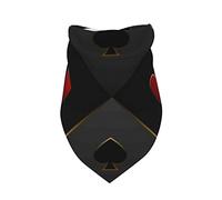 Xiso Ver Red Poker Dog Bandana -1 Pack Premium Durable Triangle Scarf Washable Make Your Pooch Stand Out Dog Bandana Boy Birthday Suitable for Neutral Large Dogs