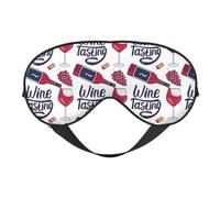 Xiso Ver Red Wine Glass Bottle Sleep Mask Adjustable Double -Sided Eye Mask Soft Sleeping Eye Covers for Sleeping Perfect Shading Reduce Eye Edema