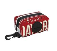 Xiso Ver Retro Sunday Brunch Print Dog Poop Bag Holder for Leash Doggie Waste Bag Dispenser Soft Fabric Zipper Small Doggy Puppy Pouch with Carabiner Clip