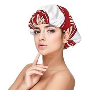 Xiso Ver Retro Sunday Brunch Satin Bonnet Silk Bonnet for Sleeping with Adjustable Straps Hair Cap Double Layer Satin Lined Sleep Caps for Women's Natural & Curly Hair