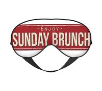 Xiso Ver Retro Sunday Brunch Sleep Mask Adjustable Double -Sided Eye Mask Soft Sleeping Eye Covers for Sleeping Perfect Shading Reduce Eye Edema