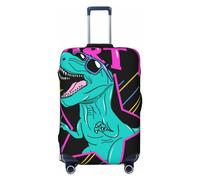 Xiso Ver Ride The Wave Dinosaur Surfer In Sunglasses Vintage Surfing Luggage Cover Washable Elasticated Luggage Covers for Suitcase tsa Approved Stylish Dust and Scratch Resistant Case Protector, Rex