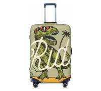 Xiso Ver Ride The Wave Dinosaur Surfer In Sunglasses Vintage Surfing Luggage Cover Washable Elasticated Luggage Covers for Suitcase tsa Approved Stylish Dust and Scratch Resistant Case Protector, Ride