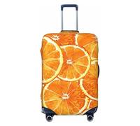 Xiso Ver Riped Juicy Sliced Oranges3 Luggage Cover Washable Elasticated Luggage Covers for Suitcase tsa Approved Stylish Dust and Scratch Resistant Luggage Case Protector, Black, X-L (28.3-31.5 in