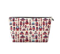 Xiso Ver Rocket Pattern Leather Cosmetic Bag for Women Small Makeup Bag for Purse Travel Cosmetic Pouch for Makeup Brushes Lipsticks, Silver, One Size