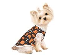 Xiso Ver Scary Ghostly Monsters Print Dog Shirts Elastic Soft Dog T-Shirts Breathable Pet Clothes Spring Summer Pet Apparel Tee Shirt for Puppy Kitty Cats Small Medium Dogs