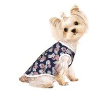 Xiso Ver Simple Cute Lotus Floral Print Dog Shirts Elastic Soft Dog T-Shirts Breathable Pet Clothes Spring Summer Pet Apparel Tee Shirt for Puppy Kitty Cats Small Medium Dogs