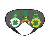 Xiso Ver Spring St Patrick’S Day Irish Gnomes Sleep Mask Adjustable Double -Sided Eye Mask Soft Sleeping Eye Covers for Sleeping Perfect Shading Reduce Eye Edema