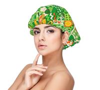 Xiso Ver St Patrick's Day6 Satin Bonnet Silk Bonnet for Sleeping with Adjustable Straps Hair Cap Double Layer Satin Lined Sleep Caps for Women's Natural & Curly Hair