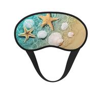 Xiso Ver Starfish and Seashell On The Summer Beach Print Sleep Mask Adjustable Eye Mask Soft Sleeping Eye Covers for Sleeping Perfect Shading Reduce Eye Edema