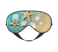 Xiso Ver Starfish and Seashell On The Summer Beach Sleep Mask Adjustable Double -Sided Eye Mask Soft Sleeping Eye Covers for Sleeping Perfect Shading Reduce Eye Edema