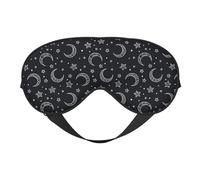 Xiso Ver Stars and Moons Sleep Mask Adjustable Double -Sided Eye Mask Soft Sleeping Eye Covers for Sleeping Perfect Shading Reduce Eye Edema