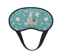 Xiso Ver Teal Mama Llama Print Sleep Mask Adjustable Eye Mask Soft Sleeping Eye Covers for Sleeping Perfect Shading Reduce Eye Edema