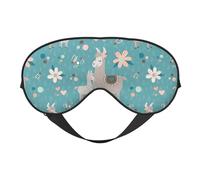 Xiso Ver Teal Mama Llama Sleep Mask Adjustable Double -Sided Eye Mask Soft Sleeping Eye Covers for Sleeping Perfect Shading Reduce Eye Edema