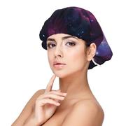 Xiso Ver Technological Nebula 1 Satin Bonnet Silk Bonnet for Sleeping with Adjustable Straps Hair Cap Double Layer Satin Lined Sleep Caps for Women's Natural & Curly Hair