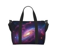 Xiso Ver Technological Nebula 1 Travel Bag for Women Men Weekender Bags Carry on Overnight Bag Tote Bag Yoga Gym Bag for Gym, Work, Weekend, Travel, Personal Items, Black, One Size