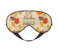 Xiso Ver Thanksgiving with A Grateful Heart Sleep Mask Adjustable Double -Sided Eye Mask Soft Sleeping Eye Covers for Sleeping Perfect Shading Reduce Eye Edema