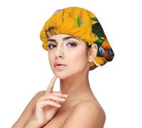 Xiso Ver The Chicken Family Rooster Hen And Chicks Satin Bonnet Silk Bonnet for Sleeping with Adjustable Straps Hair Cap Double Layer Satin Lined Sleep Caps for Women's Natural & Curly Hair