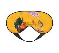 Xiso Ver The Chicken Family Rooster Hen and Chicks Sleep Mask Adjustable Double -Sided Eye Mask Soft Sleeping Eye Covers for Sleeping Perfect Shading Reduce Eye Edema