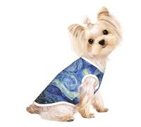 Xiso Ver The Starry Night Print Dog Shirts Elastic Soft Dog T-Shirts Breathable Pet Clothes Spring Summer Pet Apparel Tee Shirt for Puppy Kitty Cats Small Medium Dogs