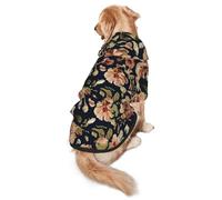 Xiso Ver Trendy Blooming Rose Dog Hoodie Soft and Warm Dog Hoodie Sweater with Leash Hole and Pocket Dog Winter Sweatshirt Warm Pet Clothes for Medium Large Dogs
