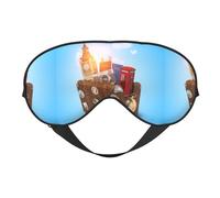 Xiso Ver Trip to London Sleep Mask Adjustable Double -Sided Eye Mask Soft Sleeping Eye Covers for Sleeping Perfect Shading Reduce Eye Edema