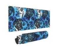 Xiso Ver Turtle，Shell Algae Starfish Coral Large Gaming Mouse Pad 31.5 x 11.8in Keyboard Mouse Mat Desk Keyboard Pad for Work, Play, Office, Home with Non-Slip Rubber Base Stitched Edges