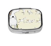 Xiso Ver Unicorn Doing Yoga Pill Box Portable Metal Pill Organizer 2 Compartment Medicine Small Pill Case for Purses Compact Travel Medicine Holder for Vitamins Medication