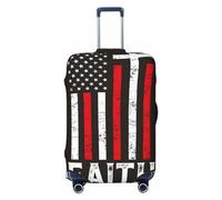 Xiso Ver USA Tourist Map Famous Landmarks Luggage Cover Washable Elastic Luggage Covers for Suitcase TSA Approved Stylish Dust and Scratch Resistant Luggage Cover for, usa flag cross, S (18.8-20.8 in