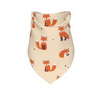 Xiso Ver Vintage Cute Little Red Fox Dog Bandana 1 Pack Premium Durable Triangle Scarf Washable Dog Bandana Boy Birthday Suitable for Neutral Large Dogs