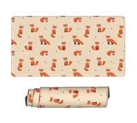 Xiso Ver Vintage Cute Little Red Fox Large Gaming Mouse Pad 29.5 x 15.8 in Keyboard Mouse Mat Desk Keyboard Pad for Work, Play, Office, Home with Non-Slip Rubber Base Stitched Edges