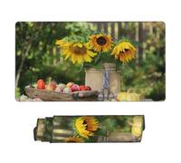 Xiso Ver Vintage Wooden Bucket Large Gaming Mouse Pad 29.5 x 15.8 in Keyboard Mouse Mat Desk Keyboard Pad for Work, Play, Office, Home with Non-Slip Rubber Base Stitched Edges